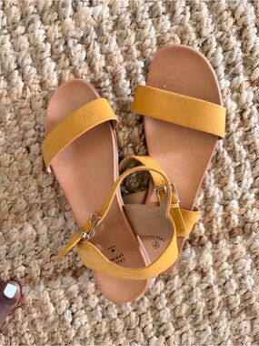 Mustard Yellow Women's Ankle Strap Sandals